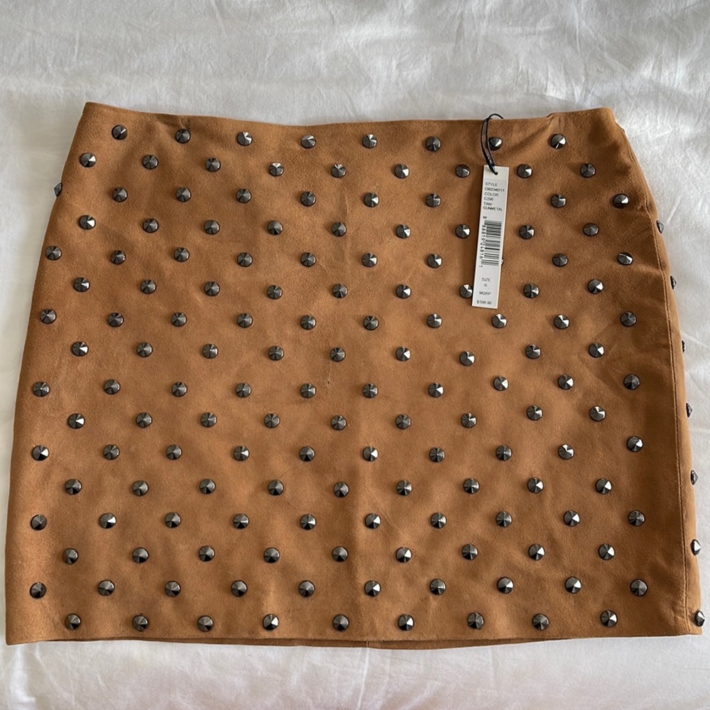 ALICE OLIVIA STUDDED SUEDE MINI